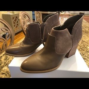 Marc Fisher suede and leather brown booties